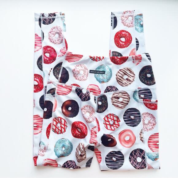 Muscles and Donuts White Leggings XL - Picture 3 of 7